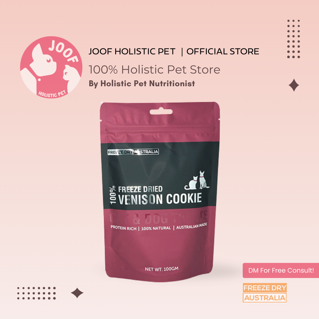 Freeze Dry Australia Venison Cookies (100g) Novel Protein Allergy Friendly Freeze Dried Treats for Dogs and Cats