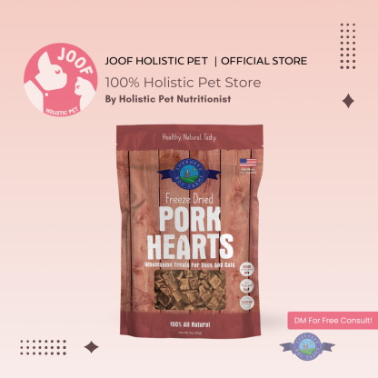 Shepherd Boy Farms Pork Hearts (3oz) Freeze Dried Organ Taurine Training Treat for Dogs and Cats