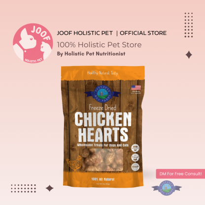 Shepherd Boy Farms Chicken Hearts (3oz) Freeze Dried Organ Taurine Training Treat for Dogs and Cats