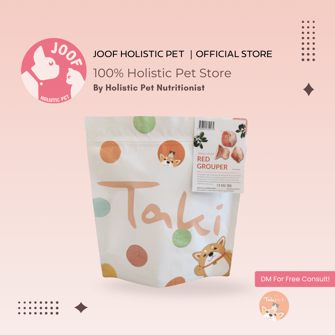 Taki Pets Red Grouper (5g x 10) Freeze Dried Omega 3 Skin Coat Treat for Dogs and Cats