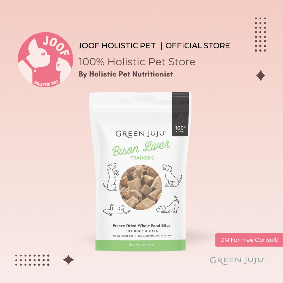 Green Juju Bison Liver Trainers (2.5oz) Freeze Dried Organ Rich Training Treat for Dogs and Cats