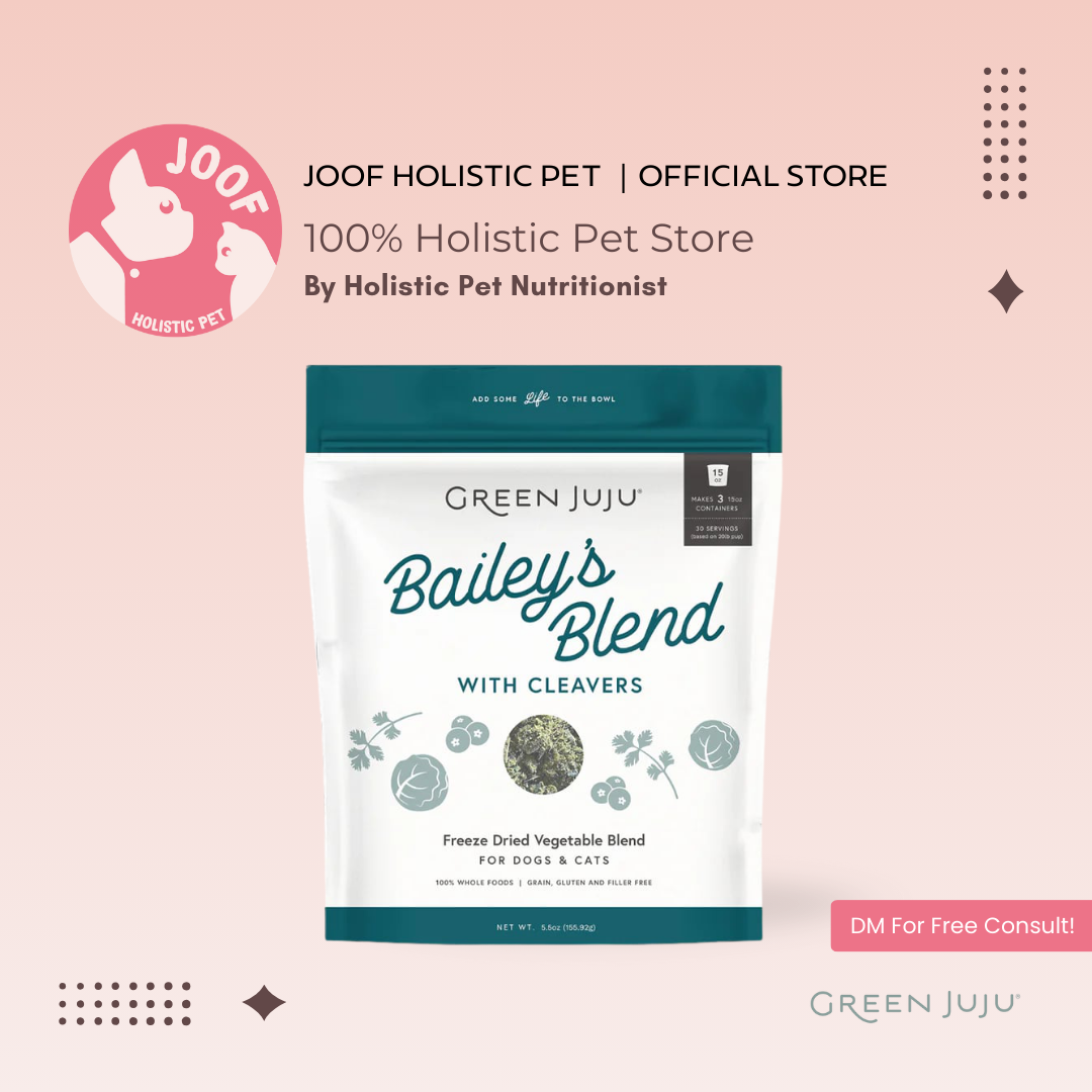 Green Juju Bailey's Blend Cleavers (1.75oz & 5.5oz) Kidney Urinary Support Meal Topper for Dogs and Cats