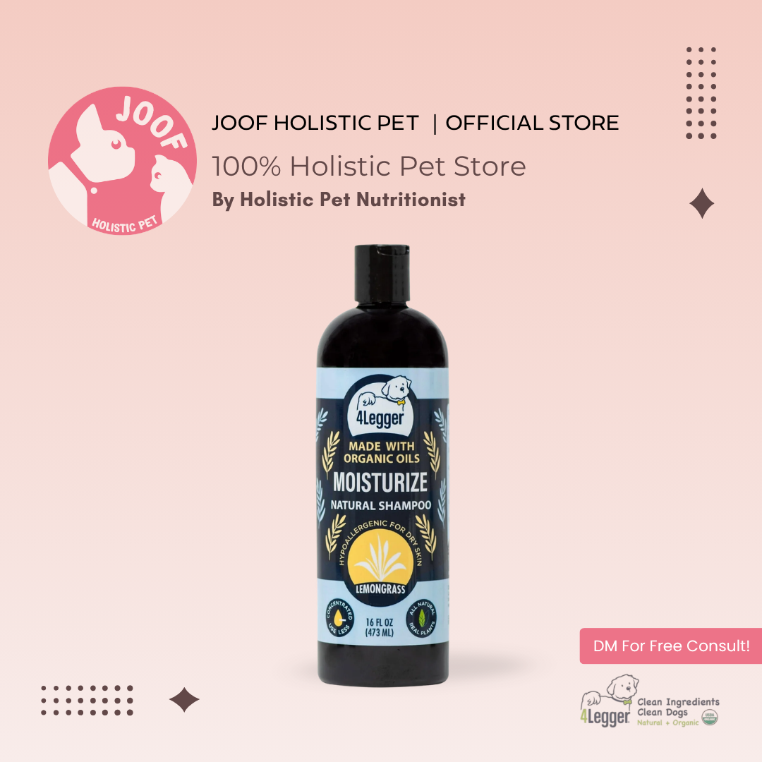 4Legger Moisturize Shampoo (16oz) Lemongrass Anti Flea Tick Support for Dogs