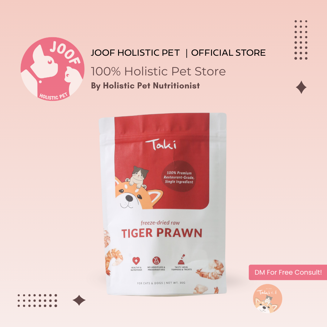 Taki Pets Tiger Prawn (30g) Freeze Dried Taurine Rich Single Ingredient Treat for Dogs and Cats