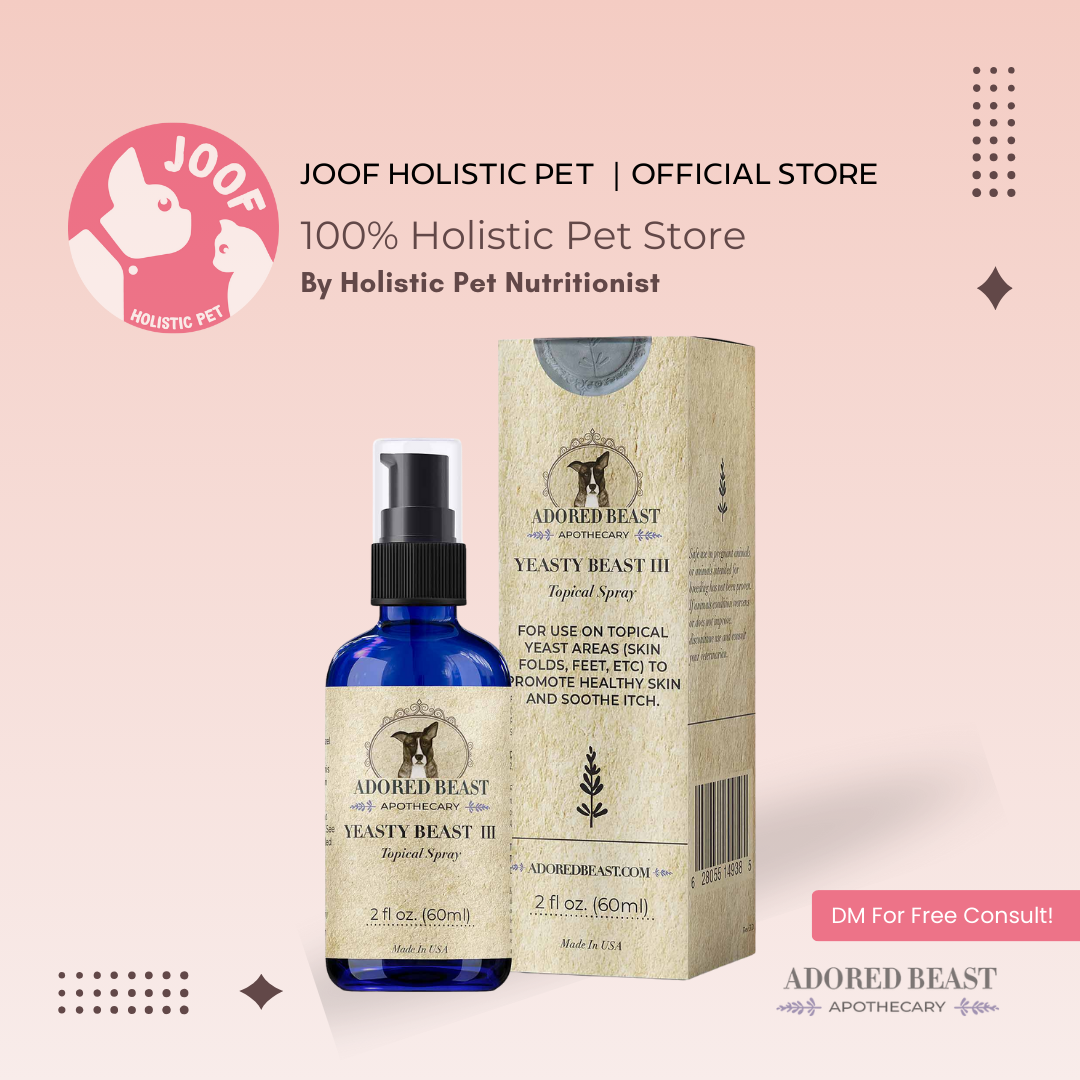 Adored Beast Yeasty Beast Topical Spray (60ml) Yeast Infection Itchy Skin Ear Support for Dogs