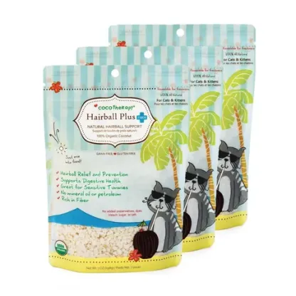 CocoTherapy Organic Cat Hairball Plus | Hairball Digestive Fiber Support | Holistic Healthcare for Cats