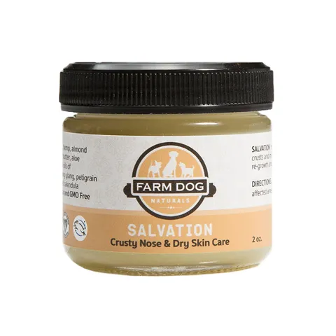 Farm Dog Naturals Salvation Salve (2oz) | Crusty Nose/Dry Skin Inflamed Topical Support | Holistic Grooming Care for Dog