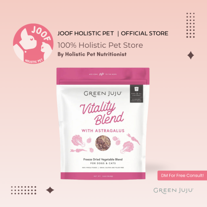 Green Juju Vitality Blend Astragalus (1.75oz & 5.5oz) Senior Immune Energy Support Meal Topper for Dogs and Cats