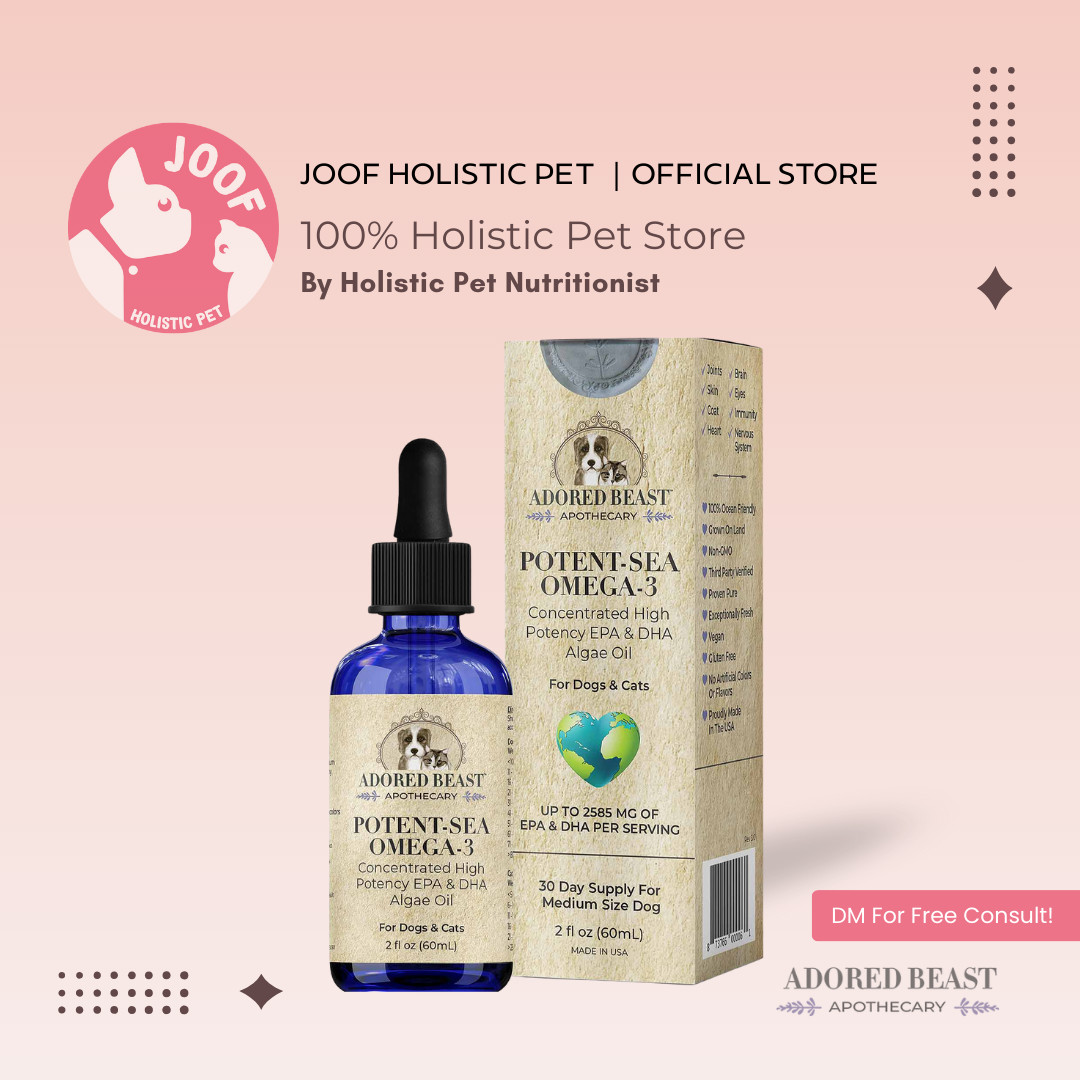 Adored Beast Potent Sea Omega 3 (60ml) Fish Oil EPA DHA Itchy Skin Coat Heart Support for Dogs and Cats