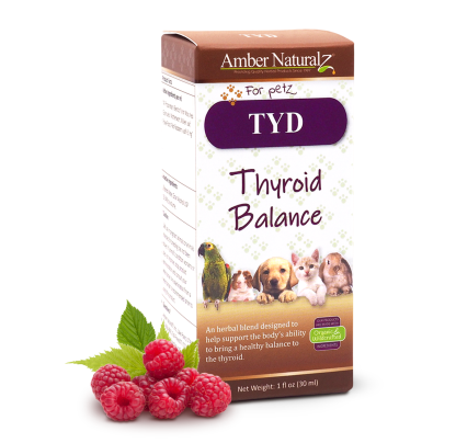 Amber Naturalz TYD Thyroid Balance (1oz) Thyroid Hormone Balance Support Herbal Tincture for Dogs and Cats