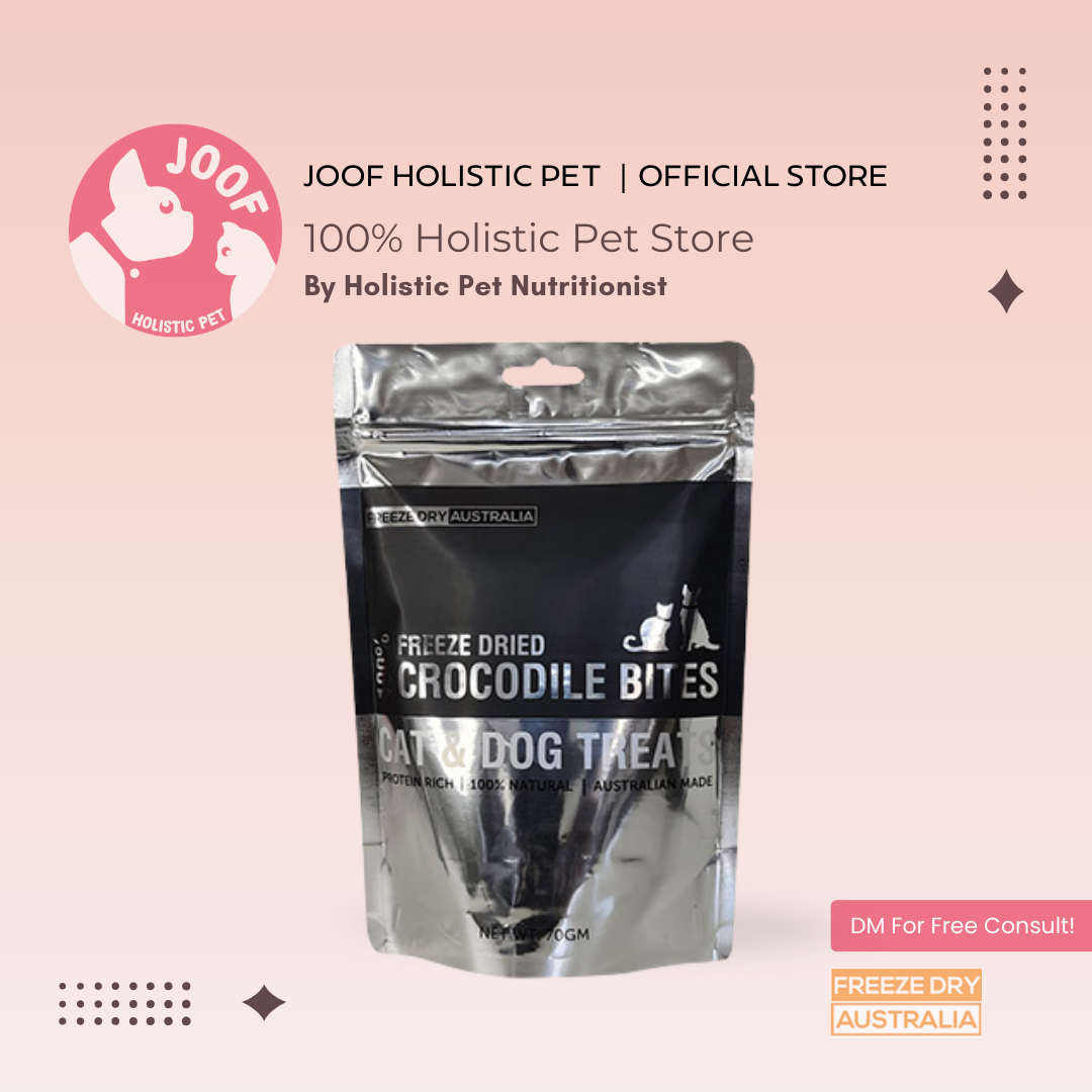 Freeze Dry Australia Crocodile Bites (70g) Novel Protein Allergy Friendly Treats for Dogs and Cats