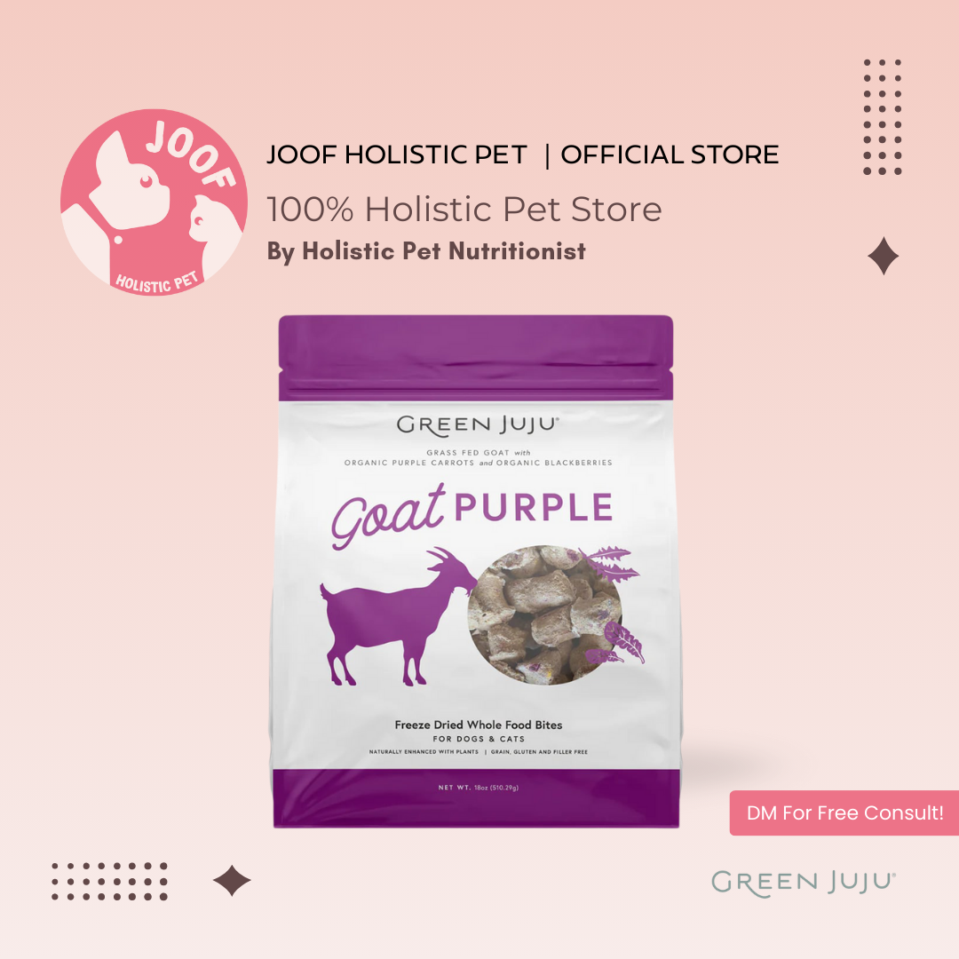Green Juju Goat Purple (3oz & 7.5oz) Freeze Dried Organ Rich Nutrition Meal Topper for Dogs and Cats