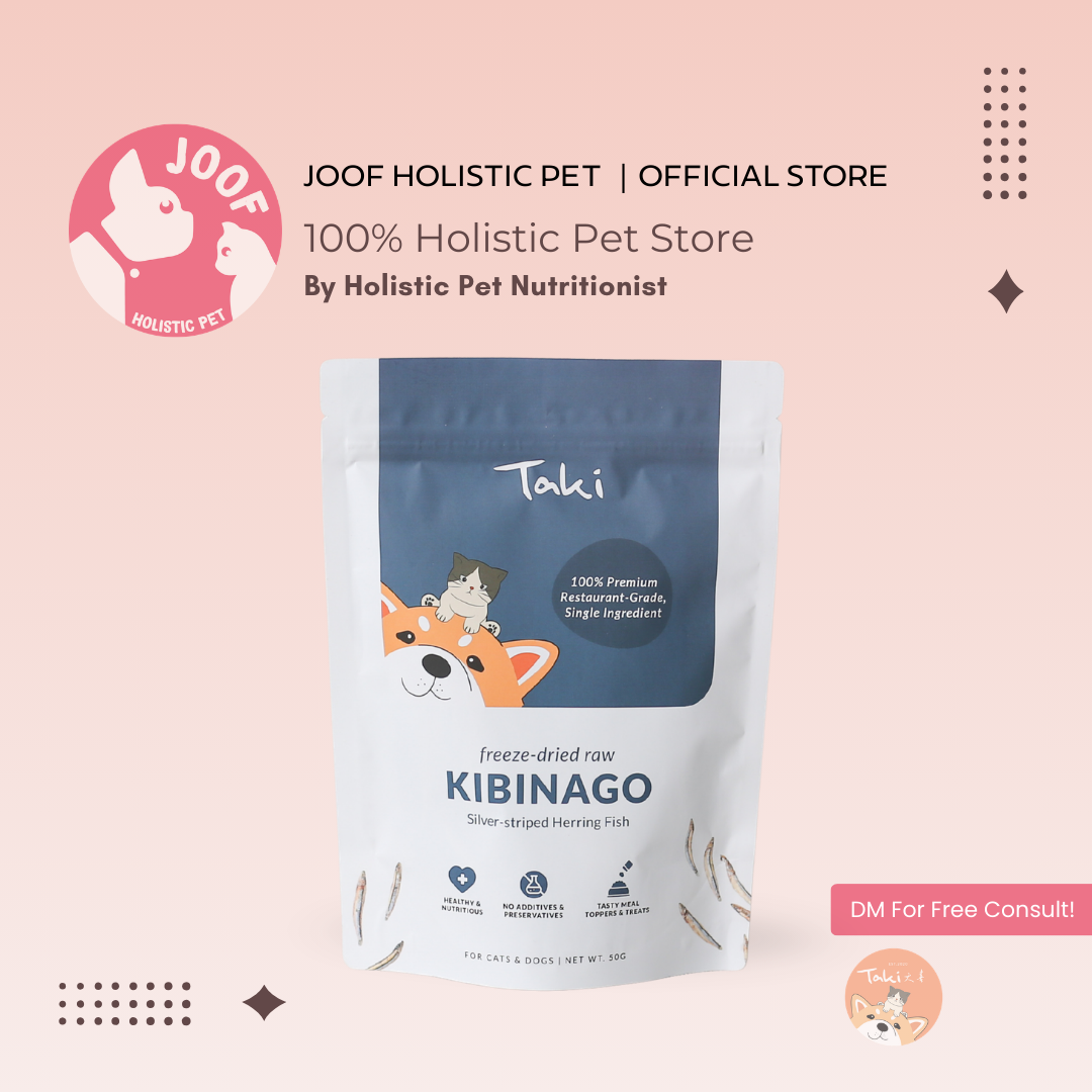 Taki Pets Kibinago Silver Herring (50g) Freeze Dried Omega 3 Skin Coat Treat for Dogs and Cats