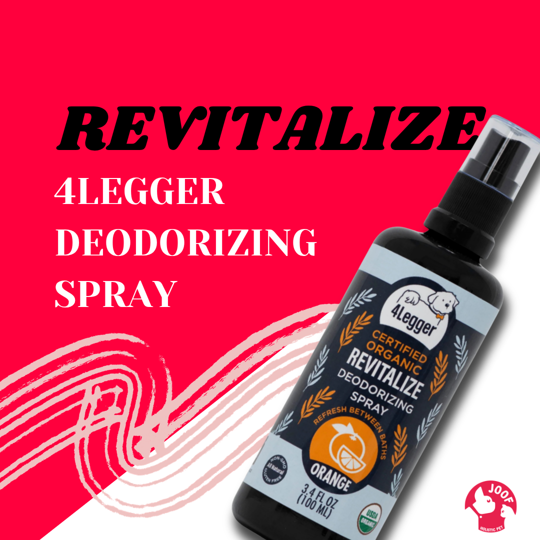 4Legger Revitalize Sweet Orange Deodorizing Spray (3.4oz) USDA Organic Alcohol Free Uplifting Dog Perfume
