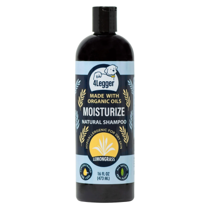 4Legger Moisturize Shampoo (16oz) Lemongrass Anti Flea Tick Support for Dogs