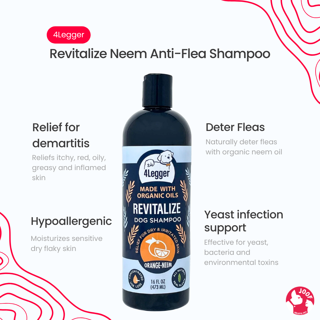 4Legger Revitalize Neem Shampoo (16oz) Anti Flea Dermatitis Skin Support for Dogs