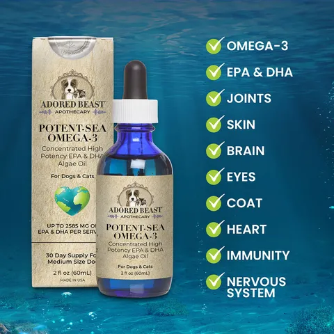 Adored Beast Potent-Sea Omega-3 (60ml) | Omega-3 EPA & DHA Support | Holistic Healthcare for Dogs and Cats