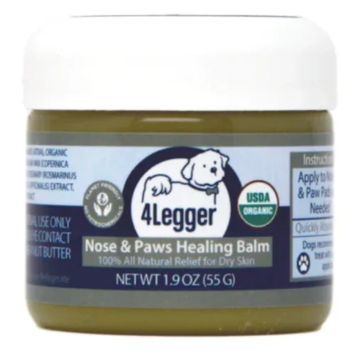 4Legger USDA Certified Organic Nose & Paws Healing Balm | Irritated, Dry Skin Topical Support | Natural Pet Grooming Essentials