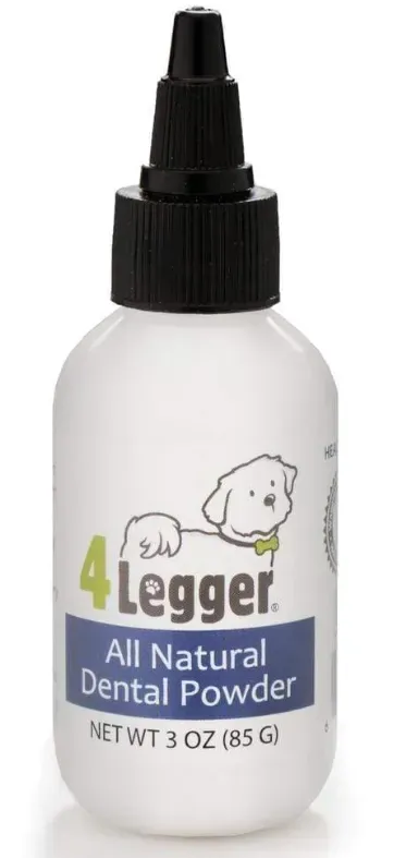 4Legger All Natural Vegan Dental Powder | Oral Health Support | Natural Grooming Essentials for Dogs