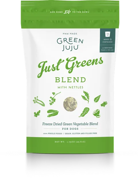 Green Juju Just Green with Nettles | Freeze Dried Green Vegetables Blend | Premium Wholefood Toppers for Dogs