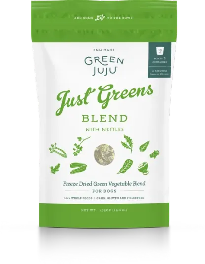 Green Juju Just Green with Nettles | Freeze Dried Green Vegetables Blend | Premium Wholefood Toppers for Dogs