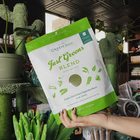 Green Juju Just Green with Nettles | Freeze Dried Green Vegetables Blend | Premium Wholefood Toppers for Dogs