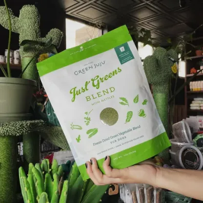 Green Juju Just Green with Nettles | Freeze Dried Green Vegetables Blend | Premium Wholefood Toppers for Dogs