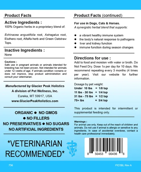 Glacier Peak Peak Immune | Immune Support | Holistic Healthcare for Dogs & Cats