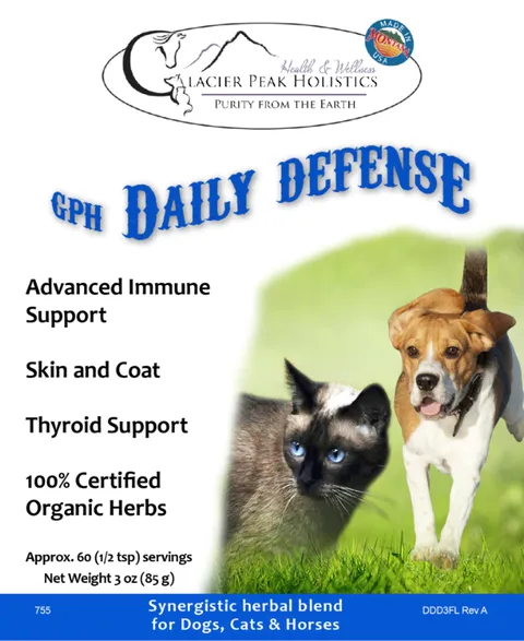 Glacier Peak Daily Defense | Anti-Parasites Anti-Inflammatory Thyroid Immune Support | Holistic Healthcare for Dogs & Cats