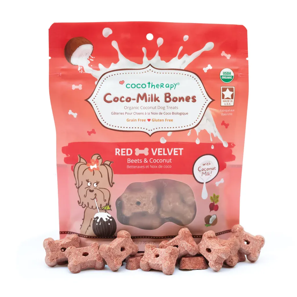 CocoTherapy Organic Coco-Milk Bones Cookies | Vegan Grain Gluten-Free Coconut Baked Treats For Dogs | Premium Pet Treats