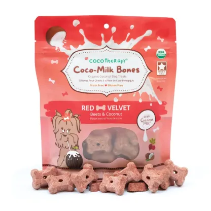 CocoTherapy Organic Coco-Milk Bones Cookies | Vegan Grain Gluten-Free Coconut Baked Treats For Dogs | Premium Pet Treats