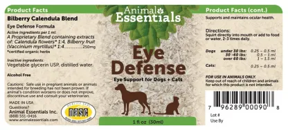 Animal Essentials Eye Defense (1oz) | Eye Care Support | Holistic Healthcare for Dogs & Cats