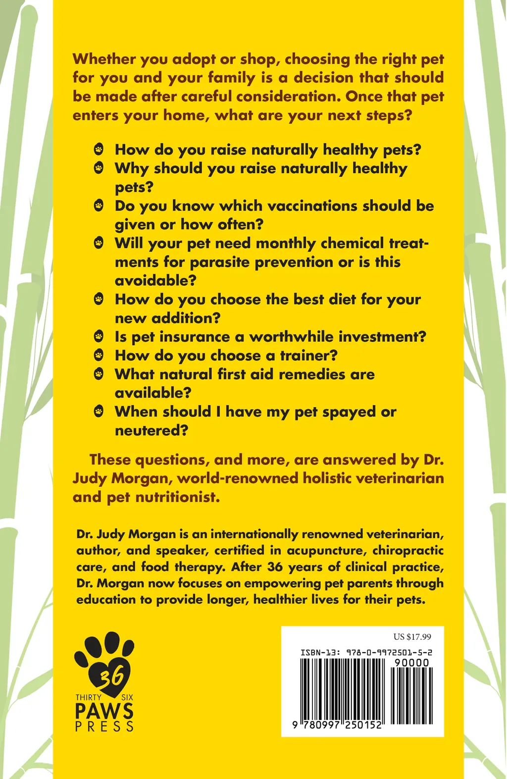 Dr Judy Morgan Book - Raising Naturally Healthy Pets : A Guide to Helping Your Pets Live Longer | Pet Natural Care & Health Support Book