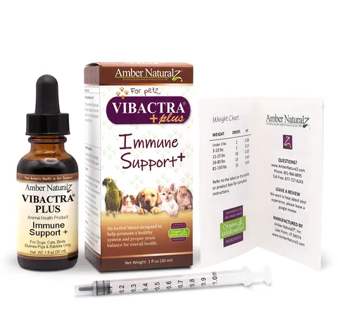 Amber Naturalz Vibactra Plus Immune Support | Yeast Support | Holistic Healthcare for Dog and Cats