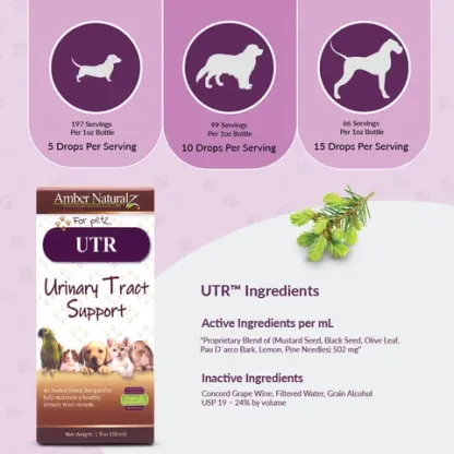 Amber Naturalz UTR™ Urinary Tract Support | Urinary Tract Support | Holistic Healthcare for Dogs and Cats