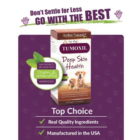 Amber Naturalz Tumoxil Deep Skin Health | Tumour, Mass Cell, Cancer Support | Holistic Healthcare for Dogs