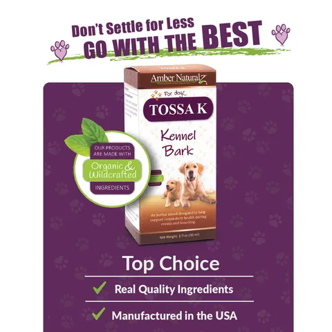 Amber Naturalz Tossa K™ Kennel Bark | Kennel Cough, Lungs Support | Holistic Healthcare for Dogs
