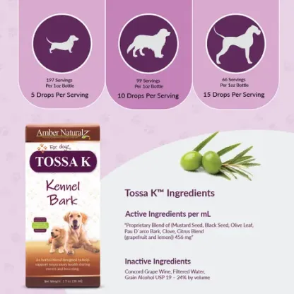 Amber Naturalz Tossa K™ Kennel Bark | Kennel Cough, Lungs Support | Holistic Healthcare for Dogs