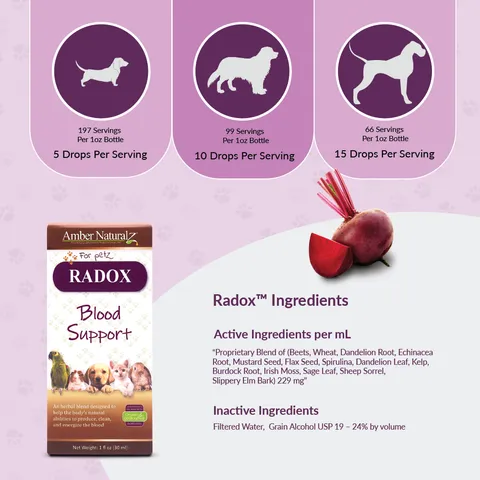 Amber Naturalz Radox™ Blood Support | Anemia, Bone Marrow Support | Holistic Healthcare for Dogs and Cats
