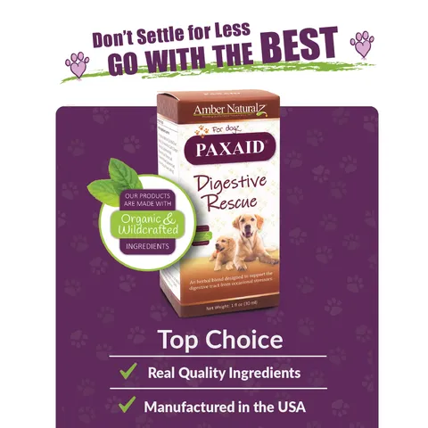 Amber Naturalz Paxaid® Digestive Rescue | Gastroenteritis Diarrhea IBD Support | Holistic Healthcare for Dogs