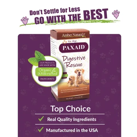 Amber Naturalz Paxaid® Digestive Rescue | Gastroenteritis Diarrhea IBD Support | Holistic Healthcare for Dogs