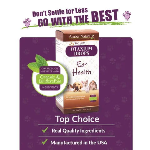 Amber Naturalz Otaxium Drop™ Ear Health (1oz) | Ear Infection, Ear Care Support | Natural Pet Grooming Essentials
