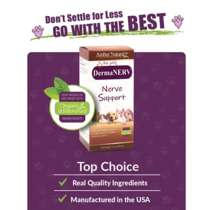 Amber Naturalz DermaNERV™ Nerve Support | Nerve, Seizures, Brain Support | Holistic Healthcare for Dog and Cats