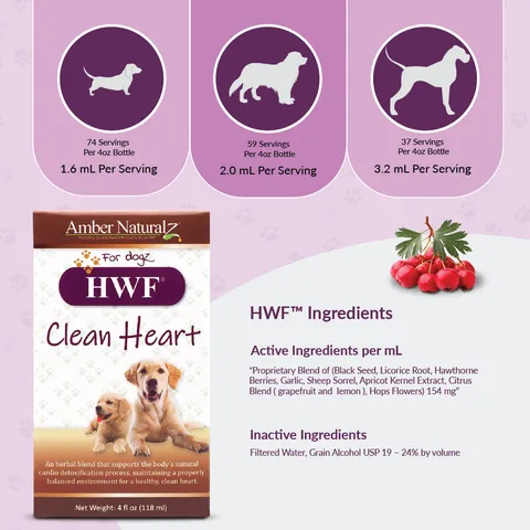 Amber Naturalz HWF® Clean Heart | Heartworm Support | Holistic Healthcare for Dogs