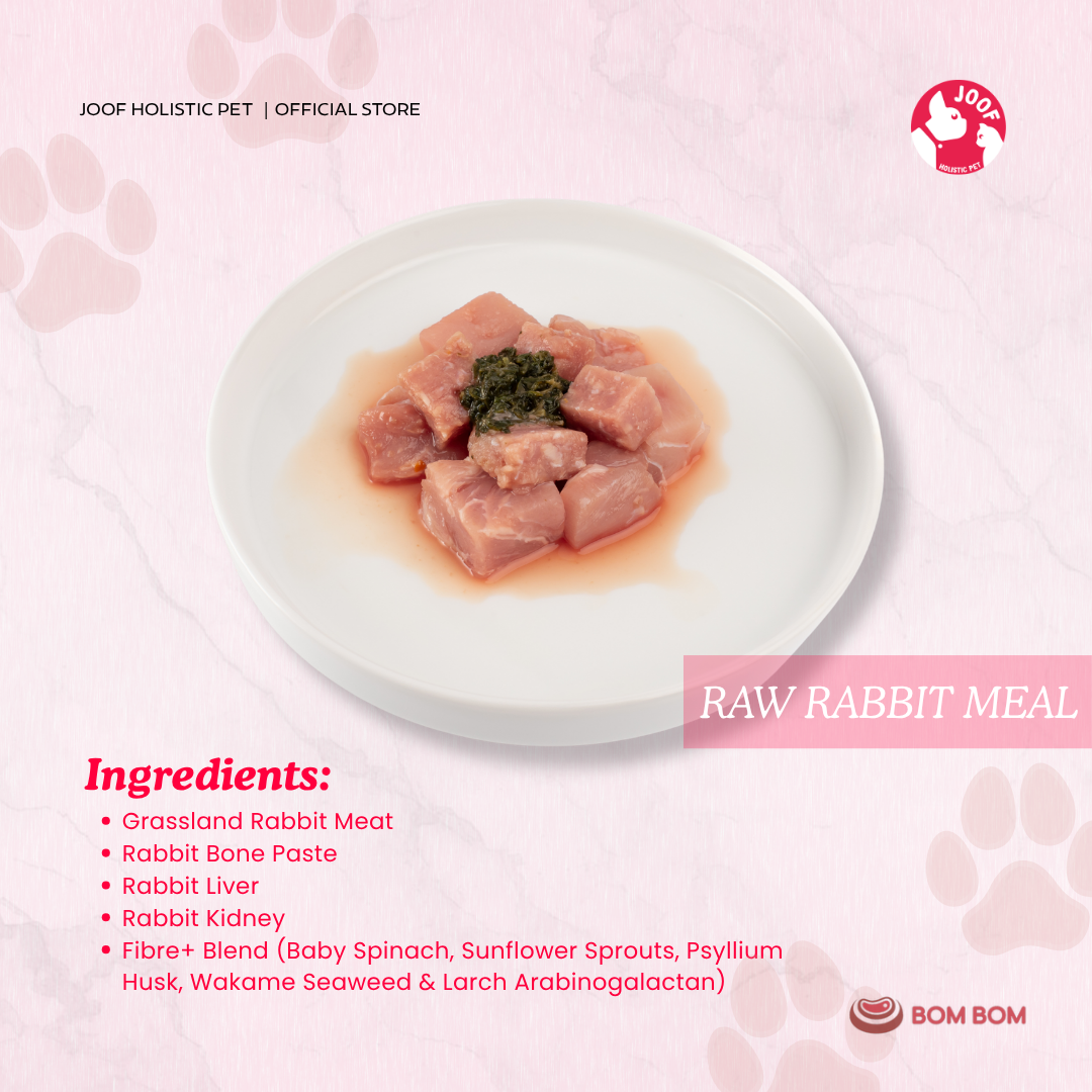 BOMBOM Rabbit Raw (100g) BARF Single Protein Elimination Diet for Dogs and Cats