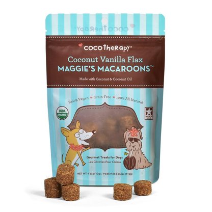 CocoTherapy Organic Maggie's Macaroons | Vegan Grain Gluten-Free Coconut Dehydrated Soft Treats For Dogs | Premium Pets Treats