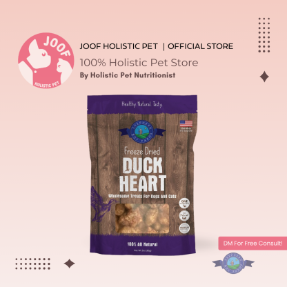 Shepherd Boy Farms Duck Hearts (3oz) Freeze Dried Novel Protein Organ Taurine Training Treat for Dogs and Cats