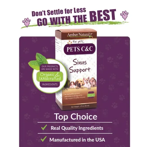 Amber Naturalz Pets C&C™ Sinus Support | Sinuses, Bronchial, Respiratory Support | Holistic Healthcare for Dogs and Cats