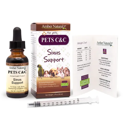 Amber Naturalz Pets C&C™ Sinus Support | Sinuses, Bronchial, Respiratory Support | Holistic Healthcare for Dogs and Cats