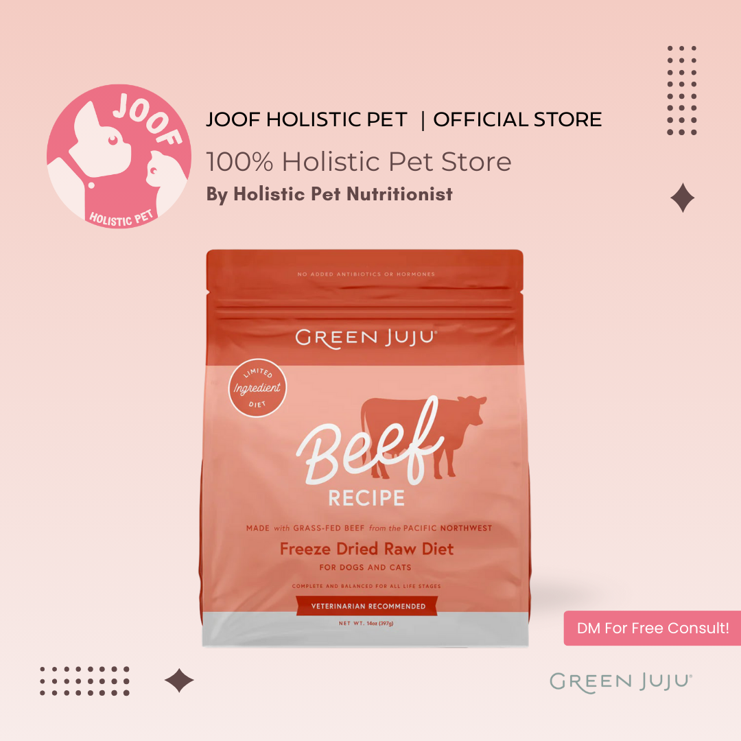 Green Juju Beef (14oz) Freeze Dried Raw Single Protein Organ Rich Diet for Dogs and Cats